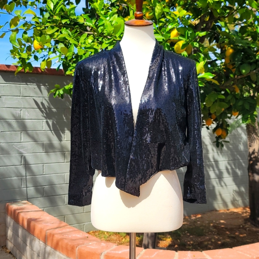 Black sequins mini blazer